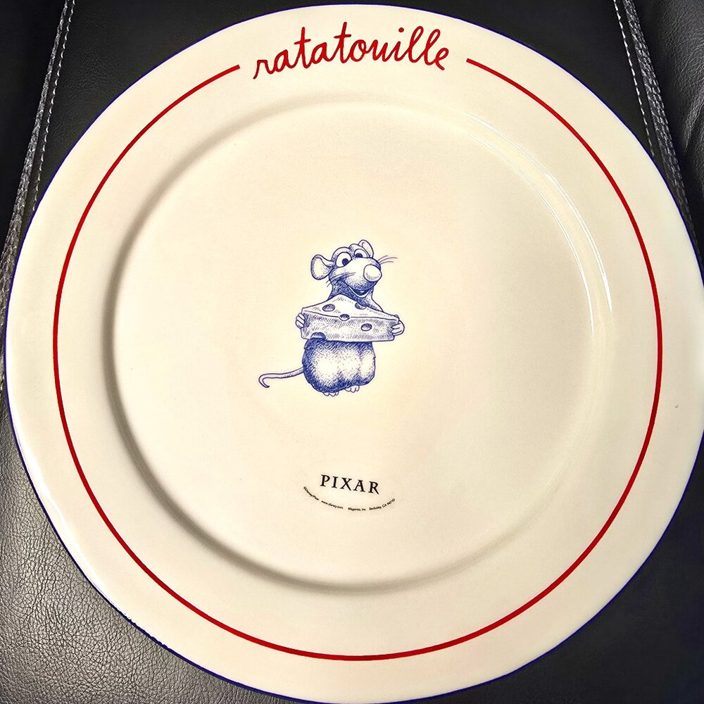Set of 2 - Rae Dunn Disney Pixar Ratatouille Dinner Plate Remy Ceramic 11”  NEW